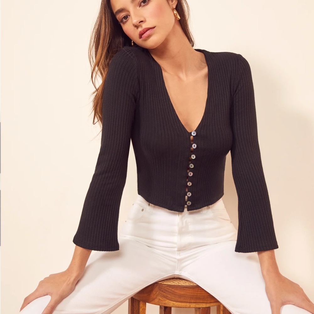 Reformation Gellar Knit Top S